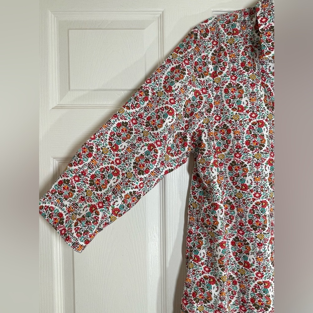 NWOT LANDS END Women’s No Iron 3/4 Sleeve Tunic Top Floral Print Size 16 - Picture 5 of 9